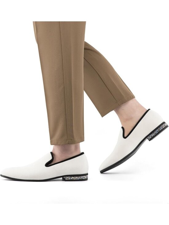 JITAI Men\'s White24 Elegant Rubber & Leather Penny Loafers Casual Formal Shoes main image 4